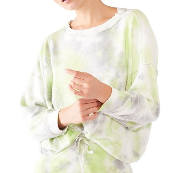 FREE People Kelly Tie-Dye Sweatshirt Green Size Medium New With Tags - Picture 1 of 7
